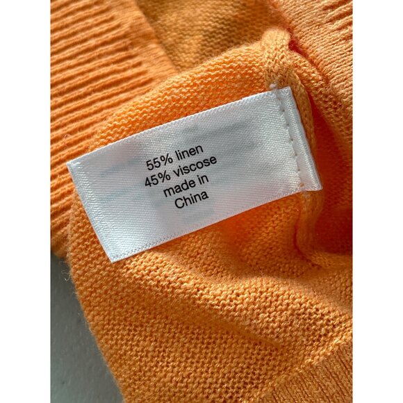 Lane Bryant Tank Top Plus Size 22/24 Orange Sleeveless VNeck Linen Blend Vibrant - Picture 3 of 7